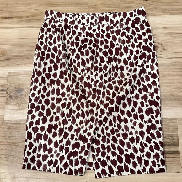 J. Crew No. 2 Leopard Tan Brown Pencil Skirt Women’s 4 - Picture 3 of 3